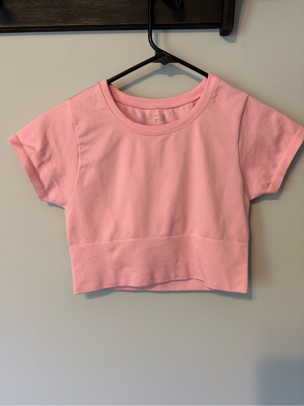 Offline by aerie Pink Cropped Tee Top